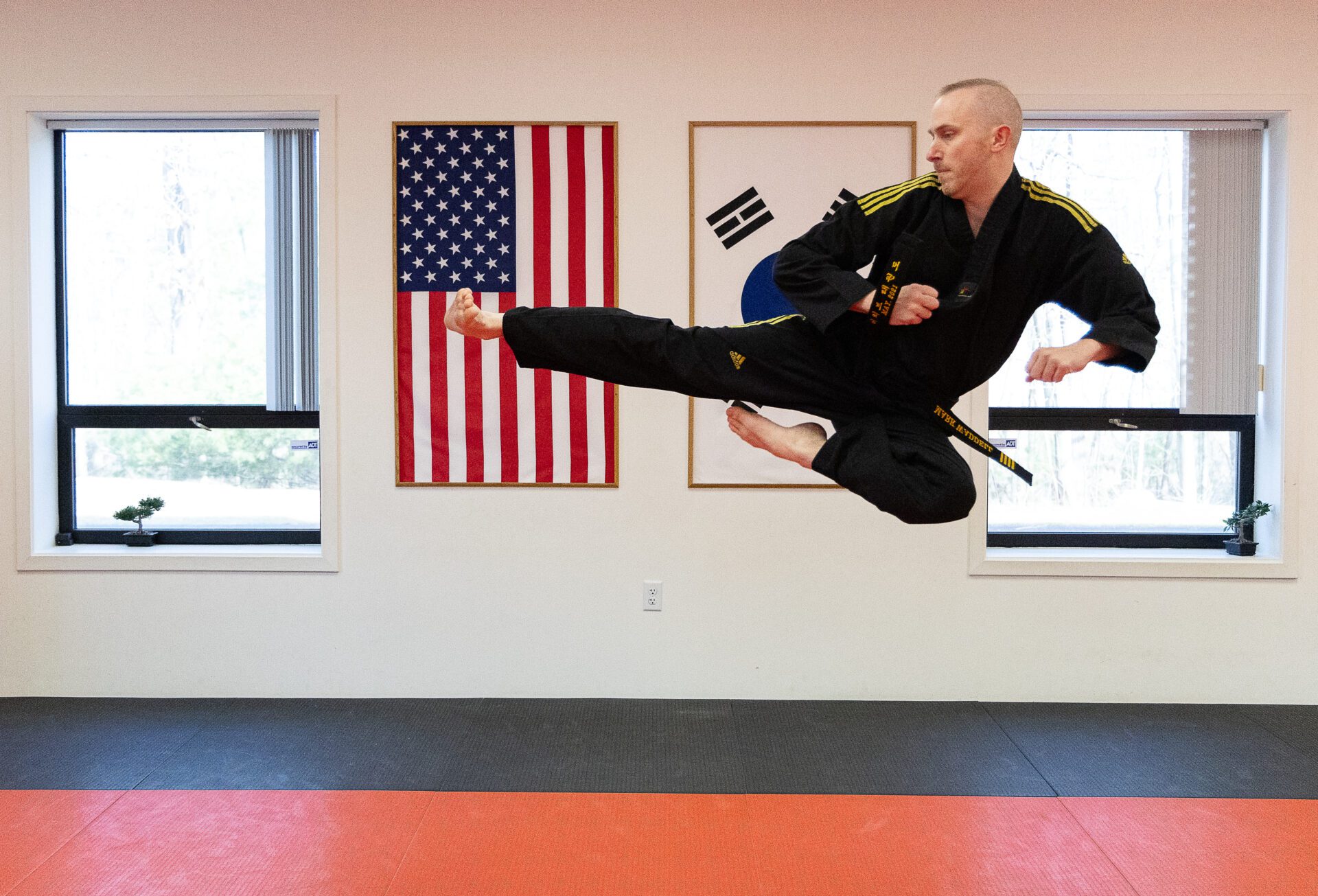 Master Waddell flying side kick Master Waddell flying side kick